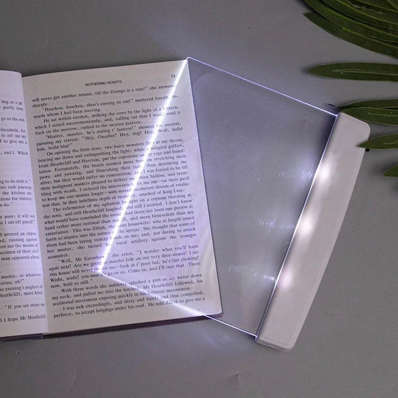 LED Book Light Eye Caring Flat Plate Panel Bookmark Light for Travel Reader Lightweight Family Study Light Reading in Bed