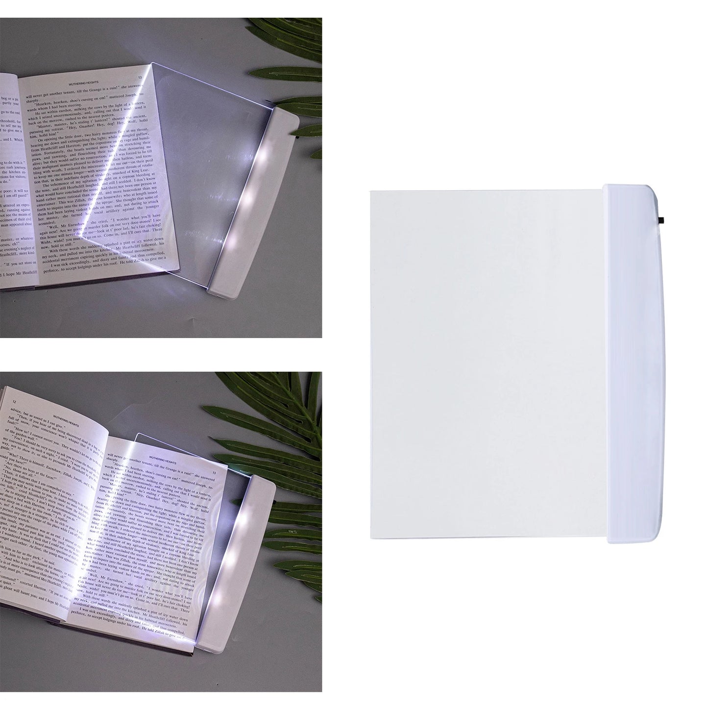 LED Book Light Eye Caring Flat Plate Panel Bookmark Light for Travel Reader Lightweight Family Study Light Reading in Bed