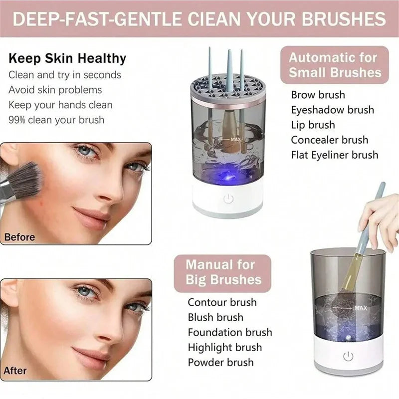 Electric Makeup Brush Cleaner Makeup Brush Cleaner with Brush Cleaning Pad Automatic Makeup Brush Cleaner Makeup Brush Tool